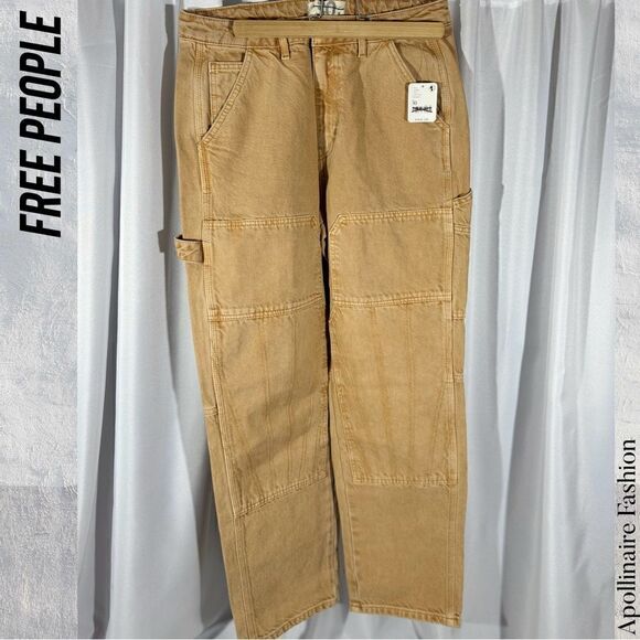 WE THE FREE DOVER HIGH RISE CARPENTER JEANS IN KHAKI NWT SIZE 30 - Picture 3 of 5
